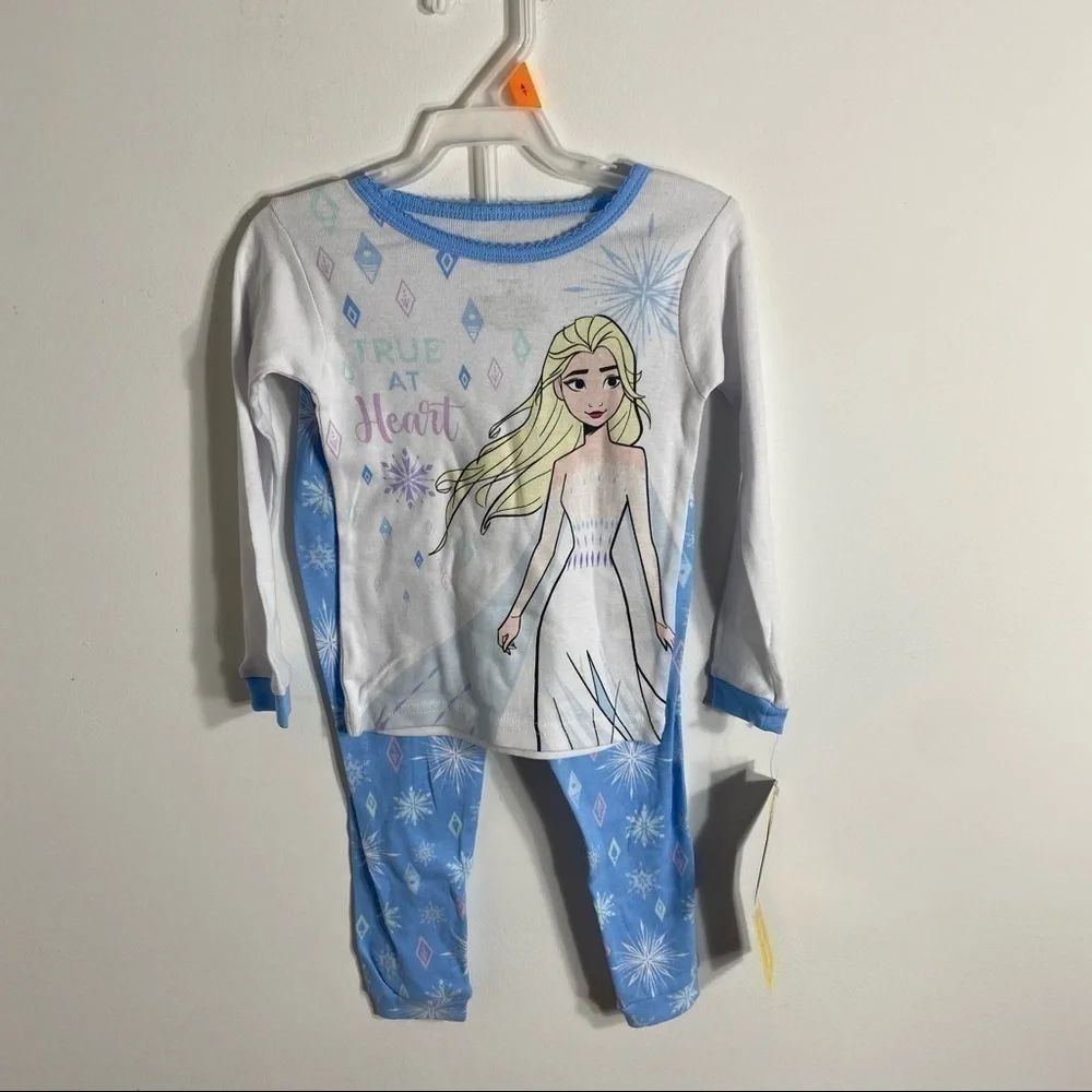 Frozen Pajamas Disney NWT 4T Blue White Elsa Kids